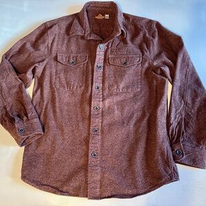 Ridgecut Men's Reddish Brown Heathered Flannel Button-Up Shirt